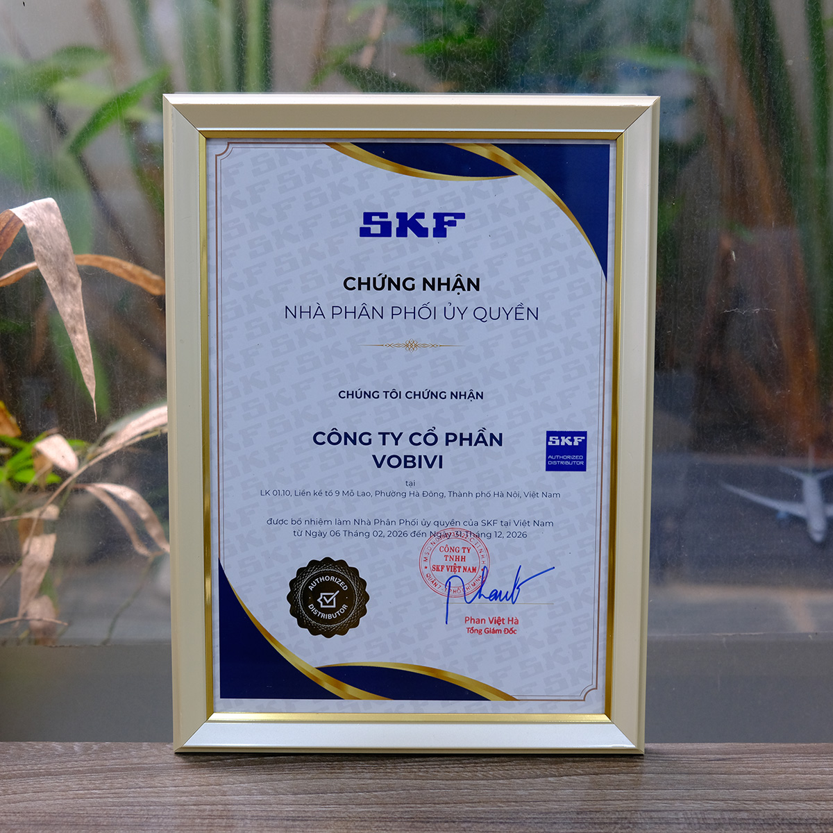 Chứng nhận Đại lý uỷ quyền SKF - VOBIVI