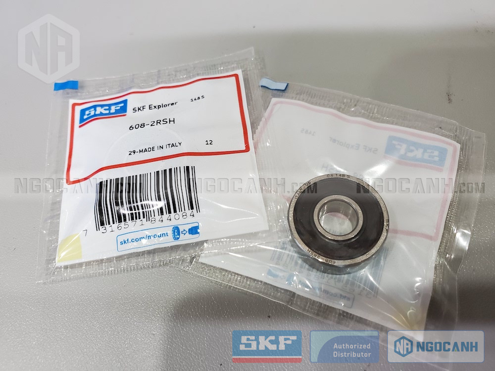 Vòng bi bạc đạn 608-2rsh có 2 nắp chắn mỡ bằng cao su (2rsh)