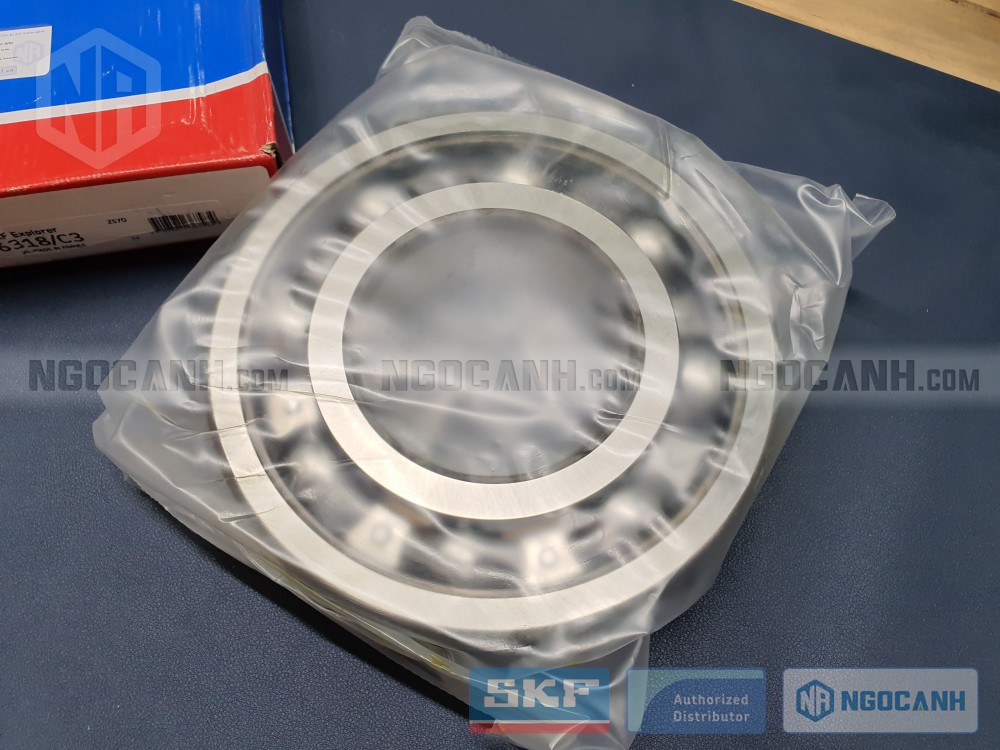 Vòng bi bạc đạn 6318 SKF chính hãng được phân phối bởi SKF Ngọc Anh - Đại lý uỷ quyền SKF tại Việt Nam