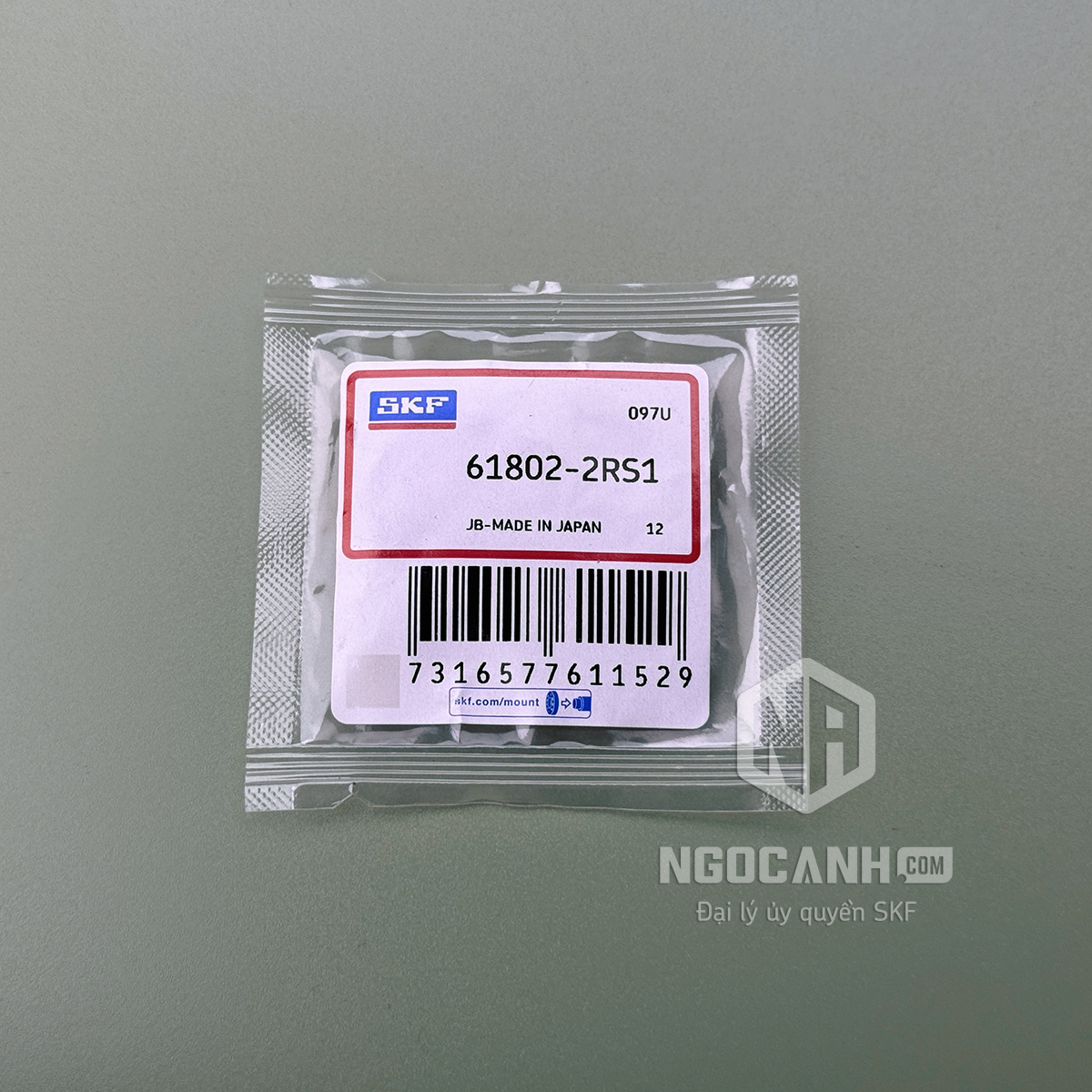 Vòng bi bạc đạn 61802-2RS1 của SKF tương đương với vòng bi của Nhật ký hiệu 6802DDU (sử dụng 2 phớt bằng cao su)