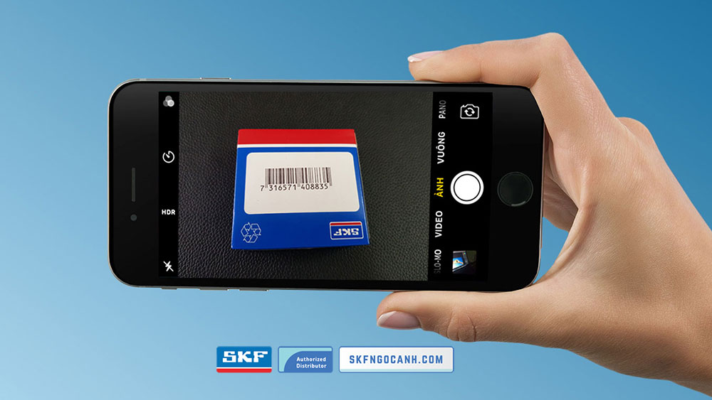 Kiểm tra Vòng bi SKF giả, ứng dụng SKF Authenticate Chụp mặt dưới của vỏ hộp vòng bi skf.