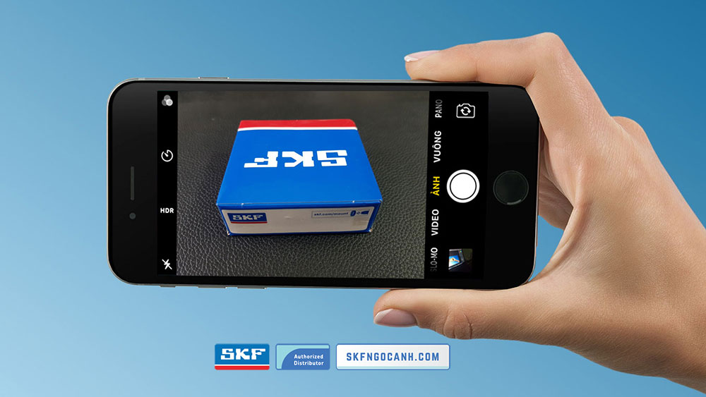 chụp mặt sau của vỏ hộp vòng bi skf Kiểm tra Vòng bi SKF giả, ứng dụng SKF Authenticate