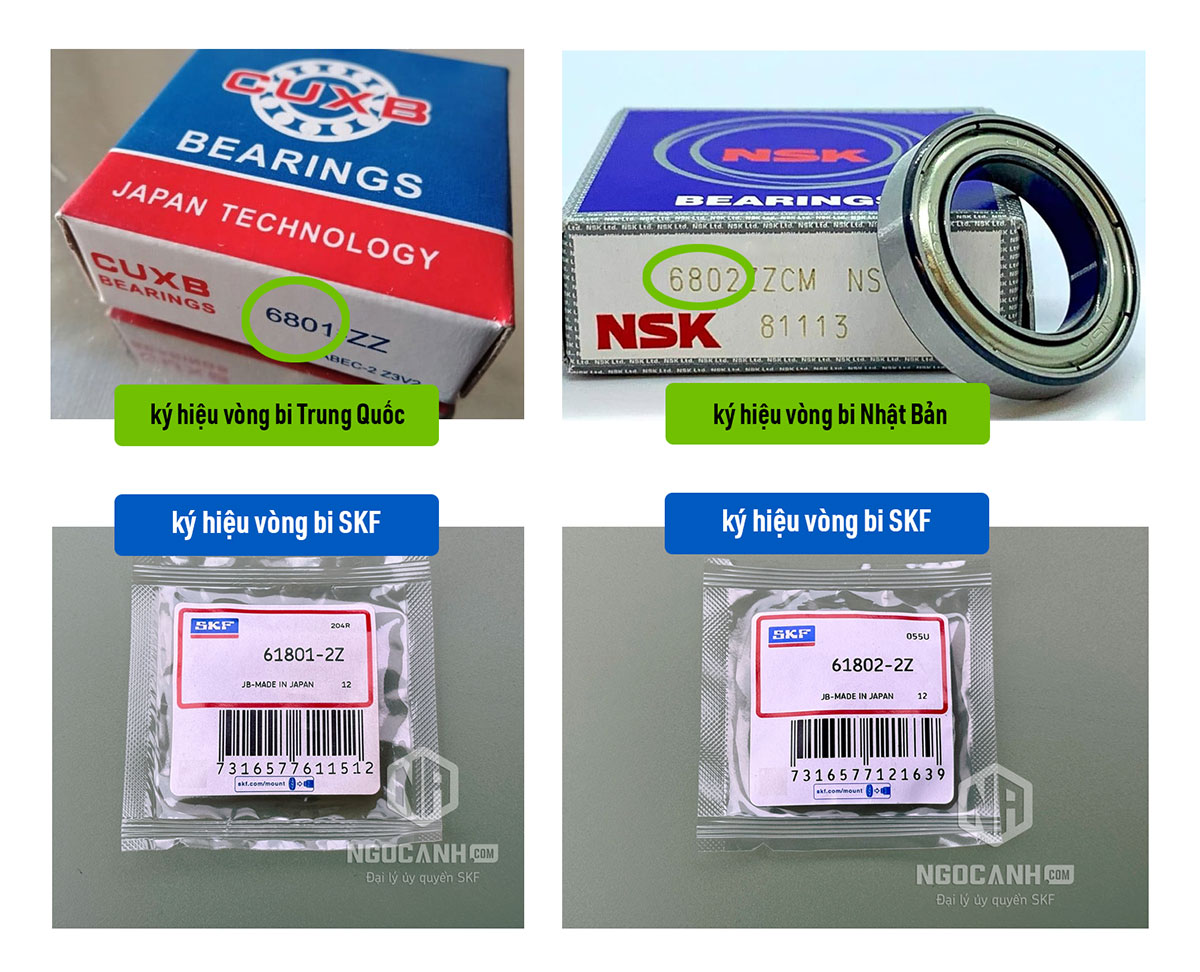 Ký hiệu vòng bi 4 số và 5 số ( 680x và 6180x)