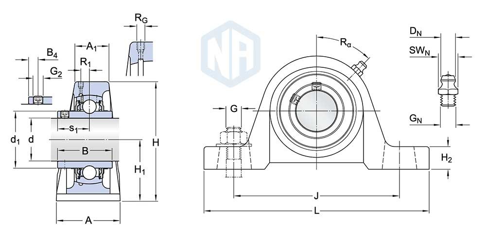 Thông số gối đỡ UCP SKF chính hãng