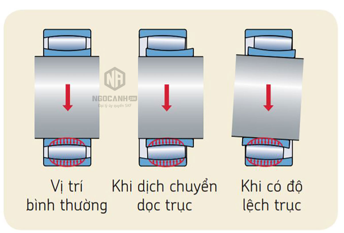 Vòng bi CARB có khả năng tự lựa và tự dịch chuyển dọc trung bên trong nó mà không phát sinh tải trọng dọc trục bên trong vòng bi