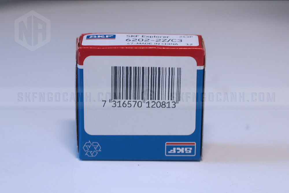 Mặt dưới vỏ hộp Vòng bi 6202-2Z/C3 SKF chính hãng