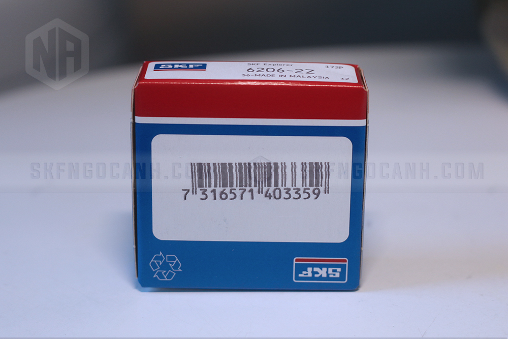 Mặt dưới vỏ hộp Vòng bi 6206-2Z SKF chính hãng