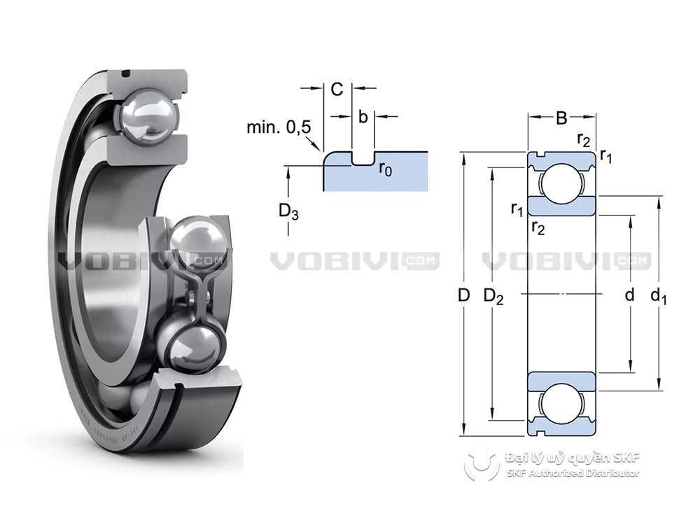 Vòng bi 6208 N chính hãng SKF