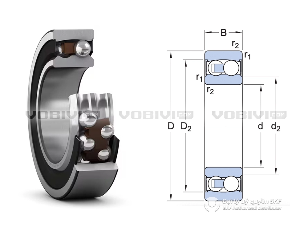 Vòng bi 2201 E-2RS1TN9 chính hãng SKF