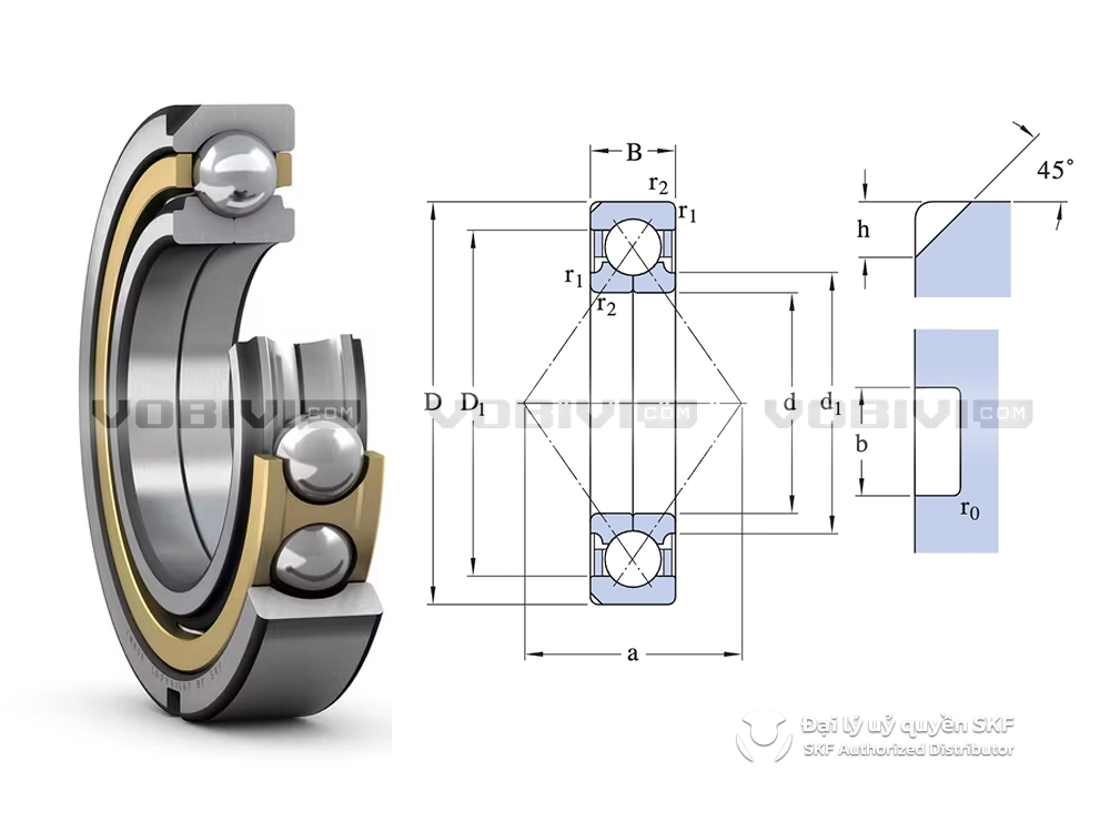 Vòng bi QJ 222 N2MA/C3 chính hãng SKF