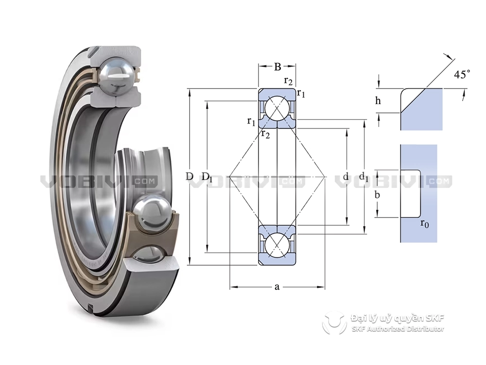 Vòng bi SKF QJ 214 N2PHAS/C2L chính hãng