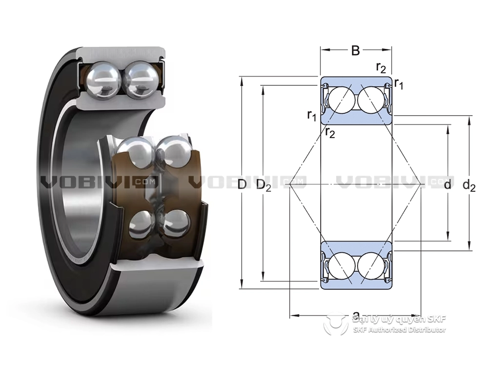 Vòng bi SKF 3308 A-2RS1TN9/MT33 chính hãng
