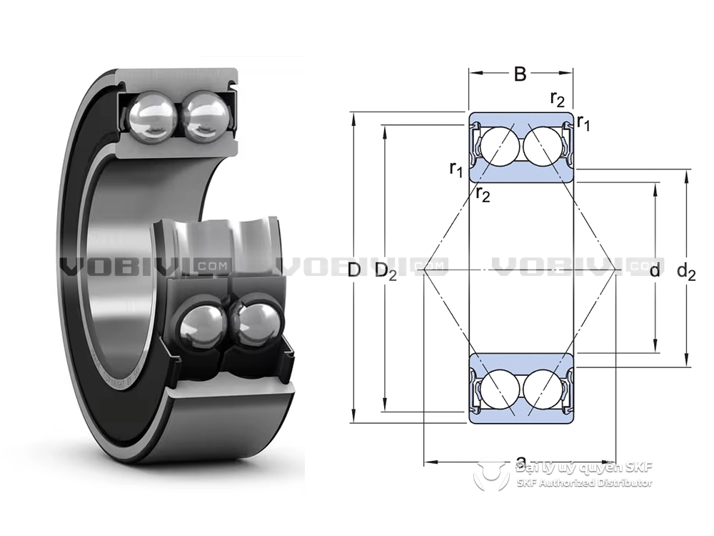 Vòng bi SKF 3207 A-2RS1 chính hãng