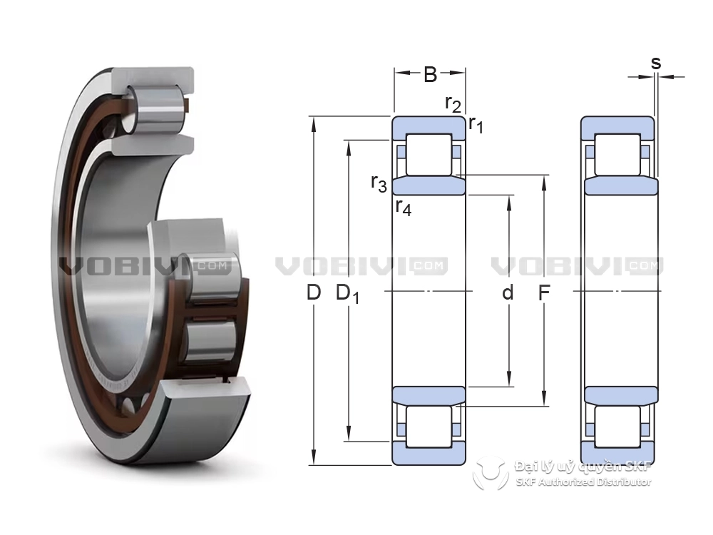 Vòng bi NU 226 ECP/C3 chính hãng SKF