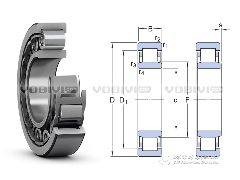 Vòng bi NU 224 ECJ/C3 chính hãng SKF