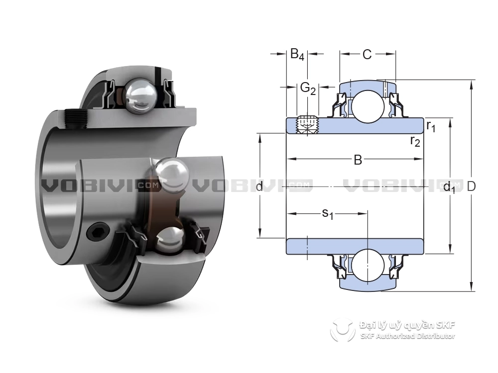 Vòng bi SKF YAR 206-2RF chính hãng