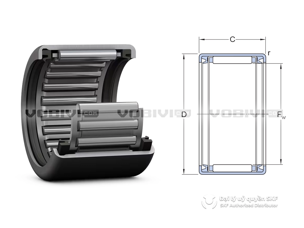 Vòng bi kim HK 1014.2RS chính hãng SKF