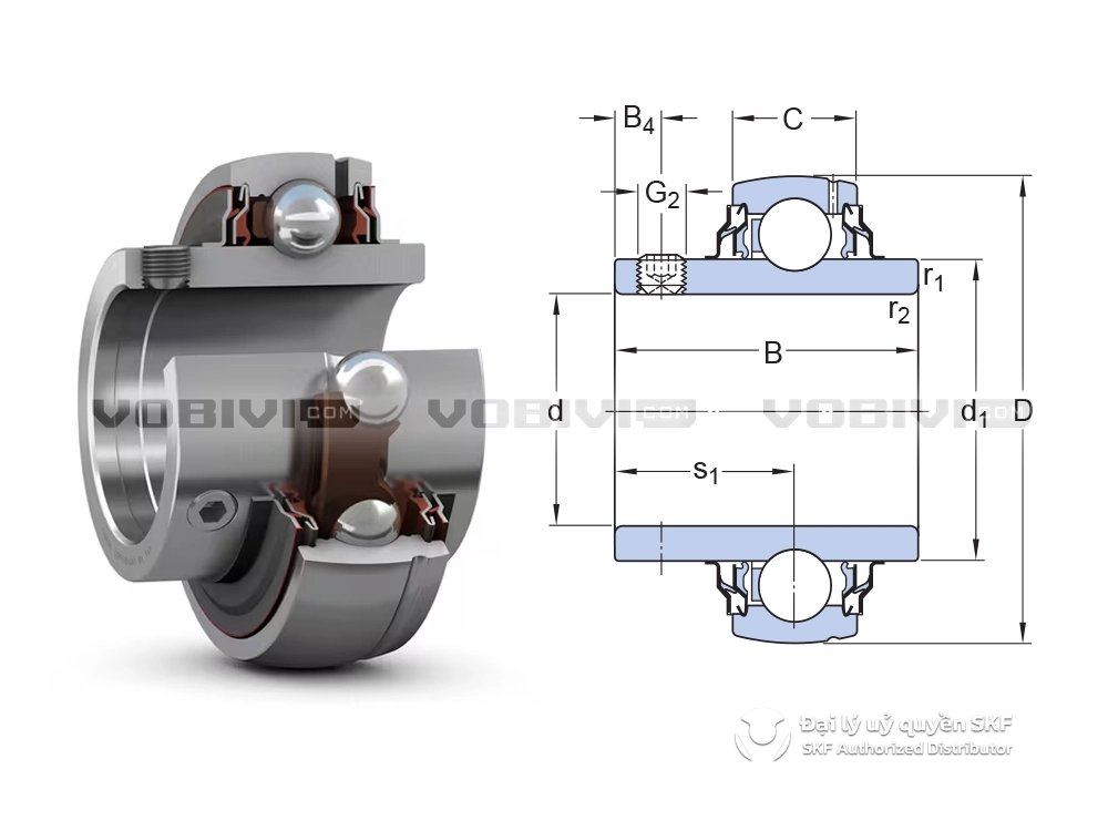 Vòng bi YAR 205-2RF/HV chính hãng SKF