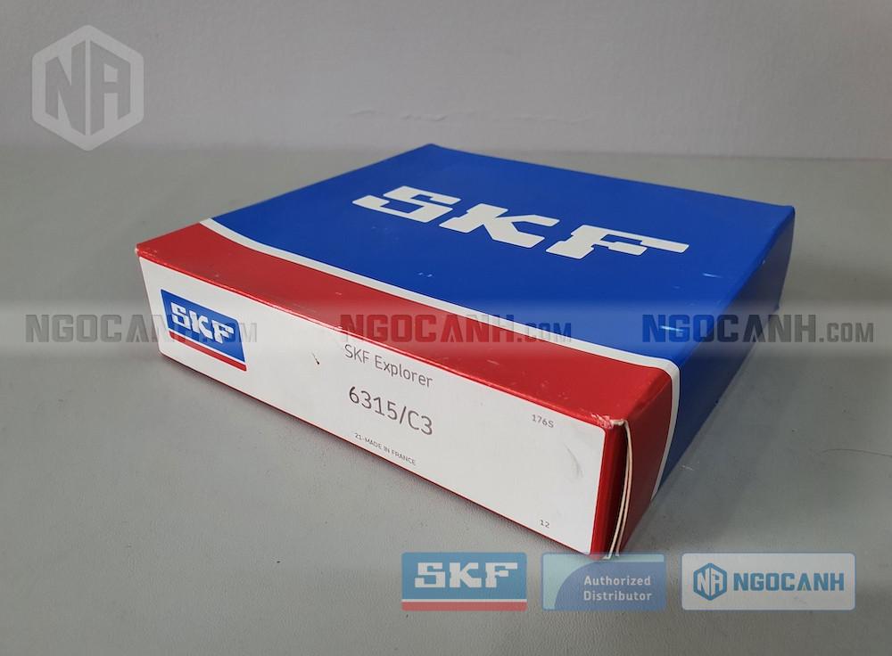 Vòng bi SKF 6315-2Z/C3 với cấu tạo 2 nắp chắn mỡ bằng sắt cho độ bền cao