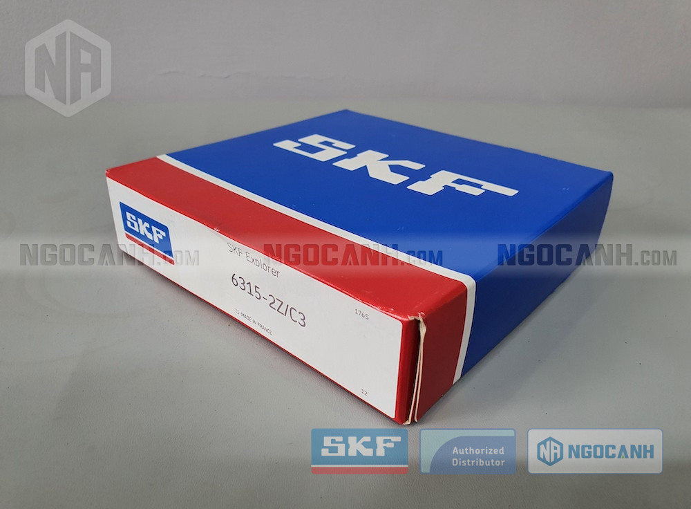 Vòng bi SKF 6315-2Z/C3 với cấu tạo 2 nắp chắn mỡ bằng sắt cho độ bền cao