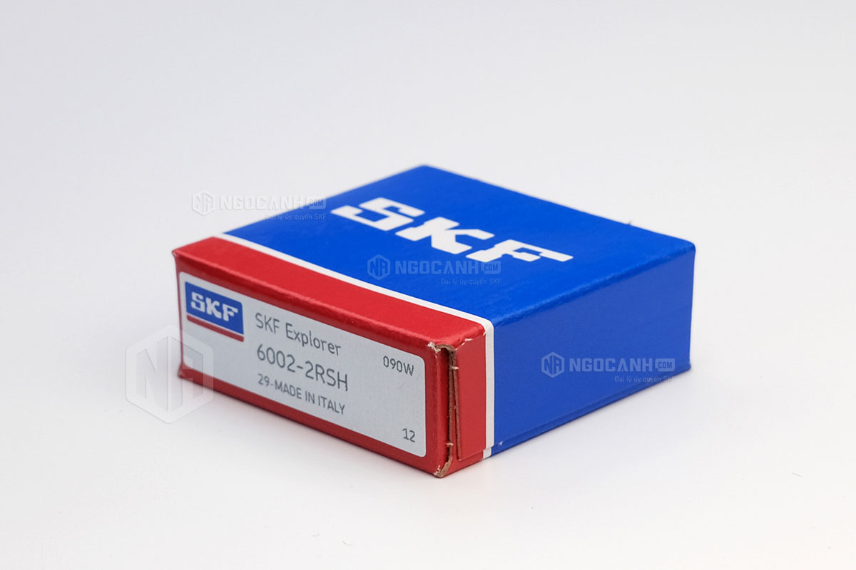 Vòng bi SKF 6002-2RSH có cấu tạo sử dụng 2 phớt chắn mỡ bằng cao su (Ký hiệu 2RSH)
