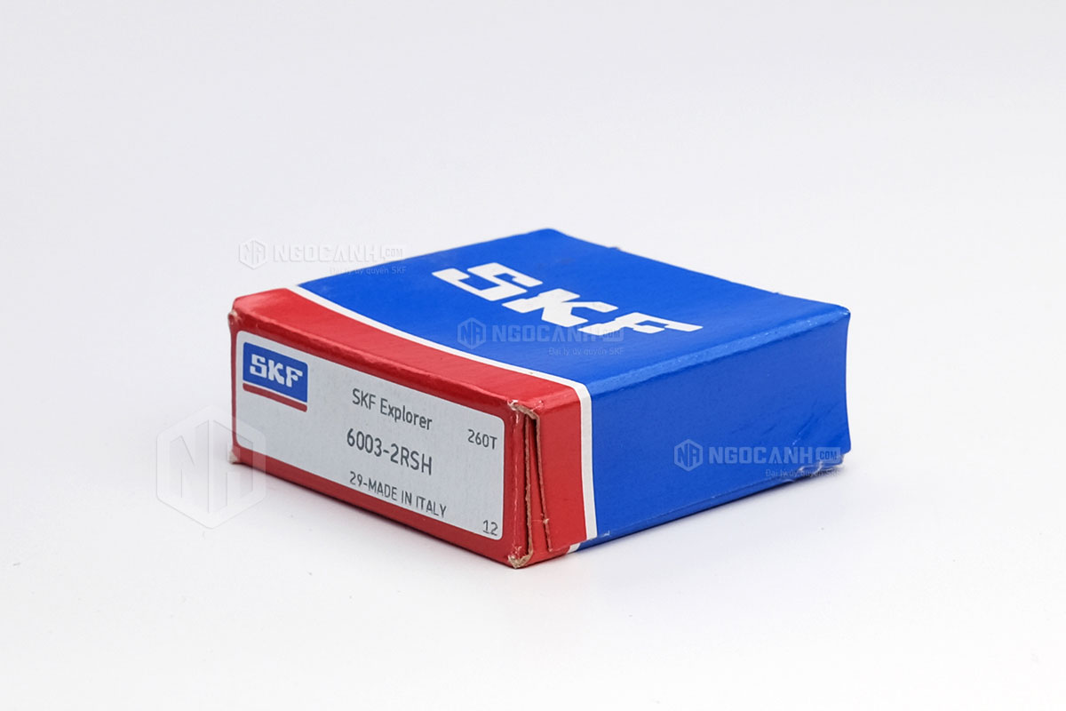 Vòng bi SKF 6003-2RSH có cấu tạo sử dụng 2 phớt chắn mỡ bằng cao su (Ký hiệu 2RSH)