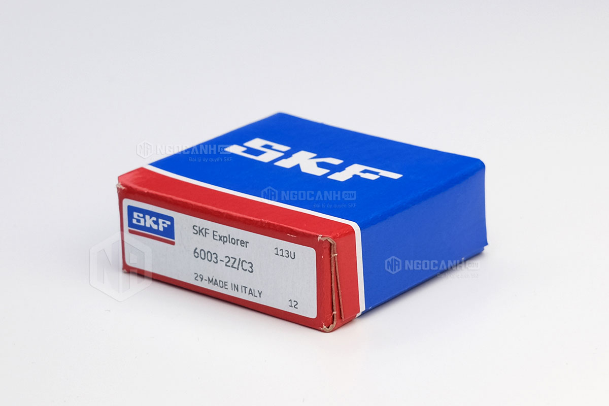 Vòng bi SKF 6003-2Z/C3 có cấu tạo sử dụng 2 phớt chắn mỡ bằng thép (Ký hiệu 2Z) và có khe hở C3