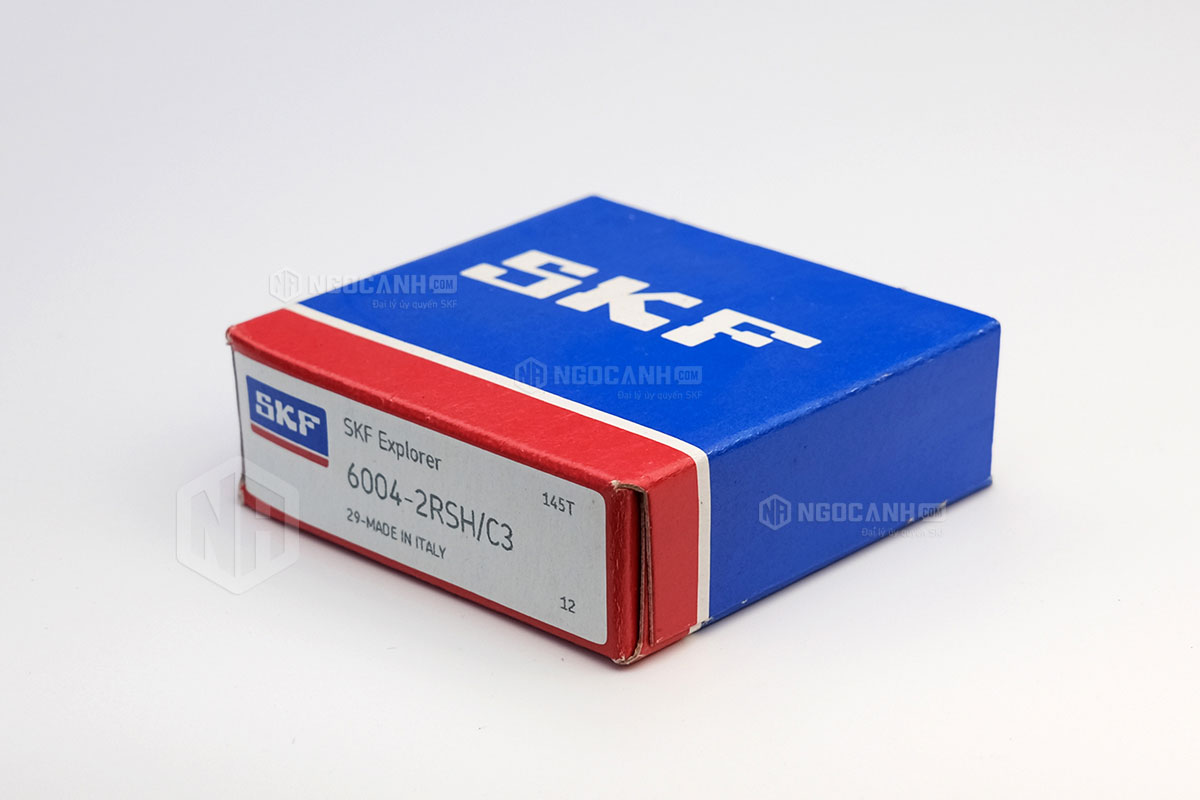 Vòng bi SKF 6004-2RSH/C3 có cấu tạo sử dụng 2 phớt chắn mỡ bằng cao su (Ký hiệu 2RSH) và có khe hở C3
