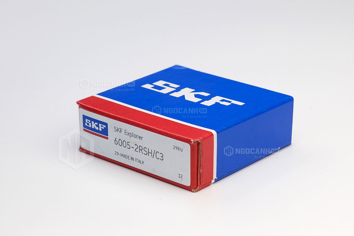 Vòng bi SKF 6005-2RSH/C3 có cấu tạo sử dụng 2 phớt chắn mỡ bằng cao su (Ký hiệu 2RSH) và có khe hở C3