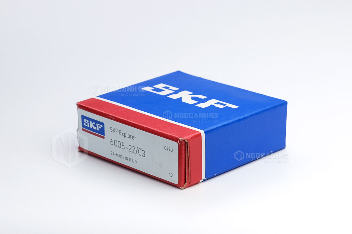 Vòng bi SKF 6005-2Z/C3 có cấu tạo sử dụng 2 phớt chắn mỡ bằng thép (Ký hiệu 2Z) và có khe hở C3