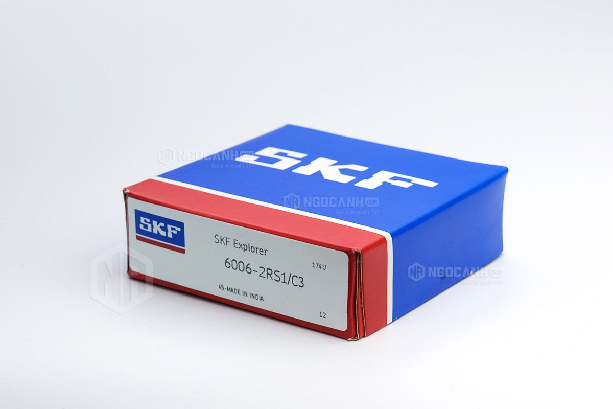 Vòng bi SKF 6006-2RS1/C3 có cấu tạo sử dụng 2 phớt chắn mỡ bằng cao su (Ký hiệu 2RS1) và có khe hở C3