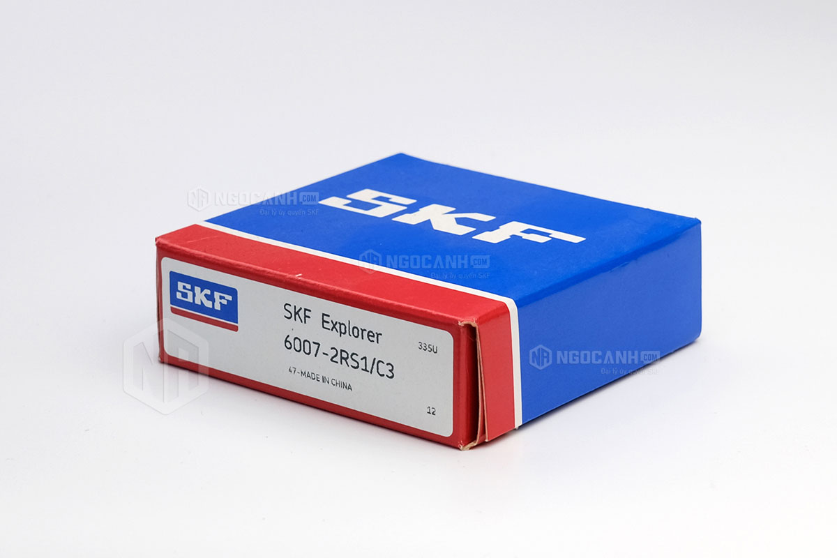 Vòng bi SKF 6007-2RS1/C3 có cấu tạo sử dụng 2 phớt chắn mỡ bằng cao su (Ký hiệu 2RS1) và có khe hở C3