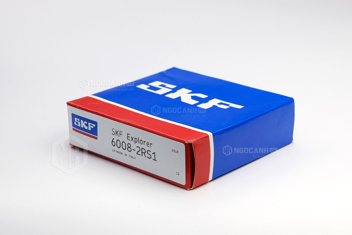 Vòng bi SKF 6008-2RS1 có cấu tạo sử dụng 2 phớt chắn mỡ bằng cao su (Ký hiệu 2RS1)