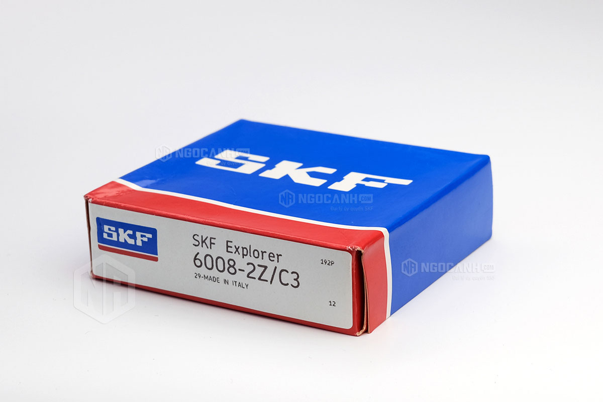 Vòng bi SKF 6008-2Z/C3 có cấu tạo sử dụng 2 phớt chắn mỡ bằng thép (Ký hiệu 2Z) và có khe hở C3