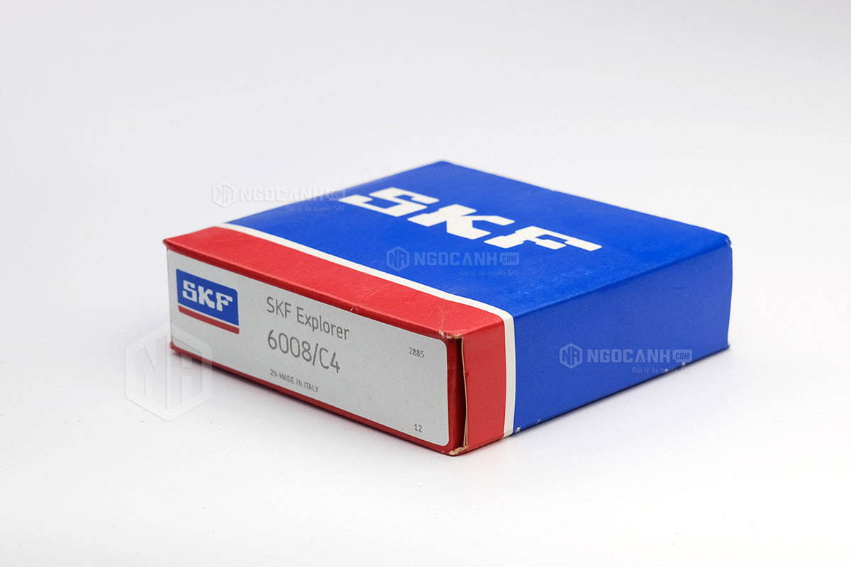 Vòng bi SKF 6008/C4 cấu tạo không sử dụng phớt chắn mỡ và có khe hở C4