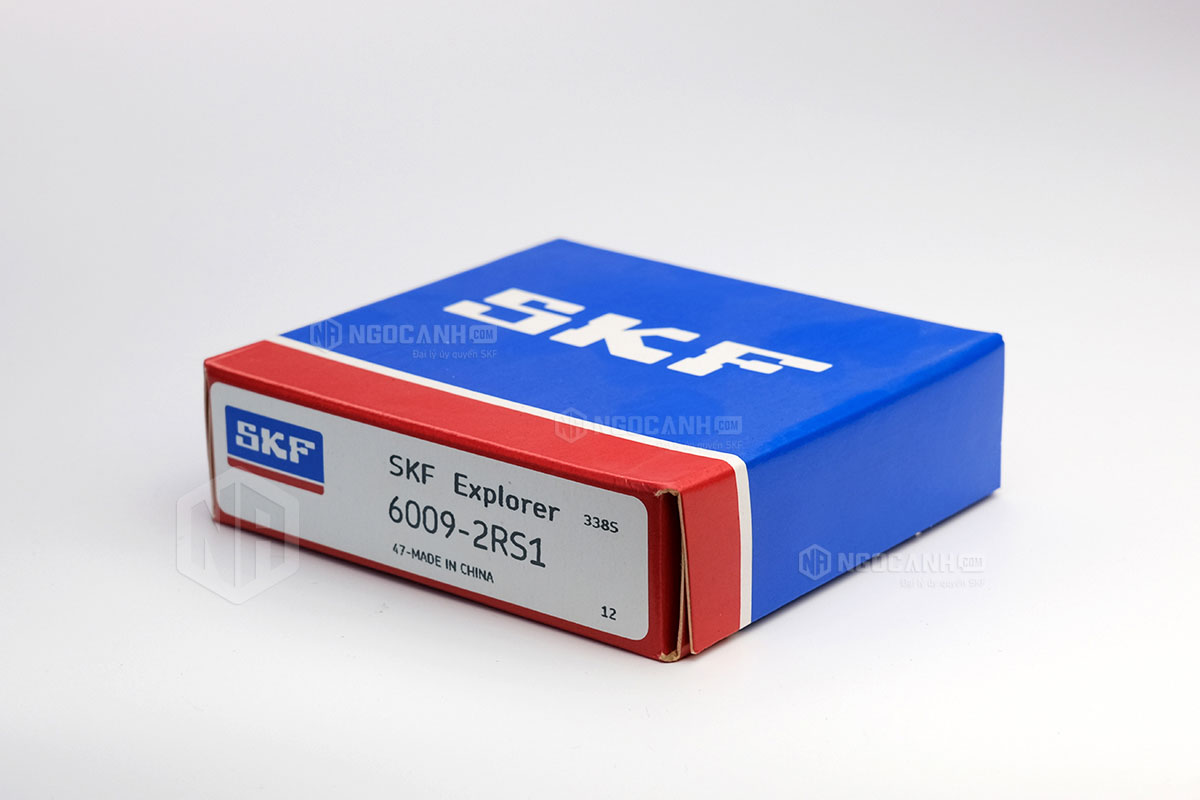Vòng bi SKF 6009-2RS1 có cấu tạo sử dụng 2 phớt chắn mỡ bằng cao su (Ký hiệu 2RS1)