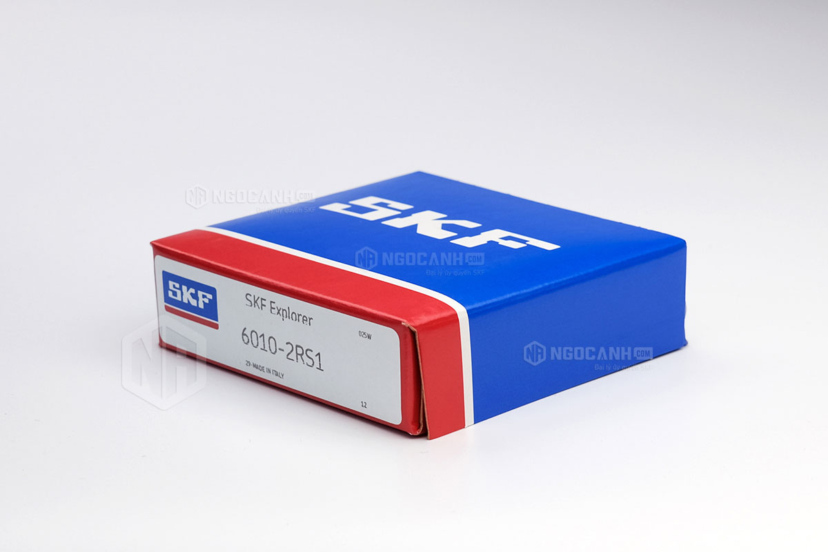 Vòng bi SKF 6010-2RS1 có cấu tạo sử dụng 2 phớt chắn mỡ bằng cao su (Ký hiệu 2RS1)
