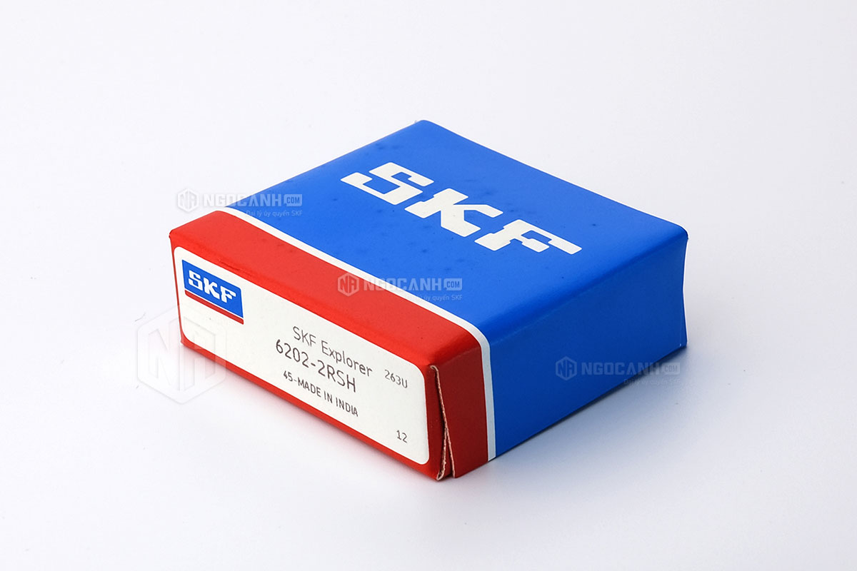 Vòng bi SKF 6202-2RSH có cấu tạo sử dụng 2 phớt chắn mỡ bằng cao su (Ký hiệu 2RSH)