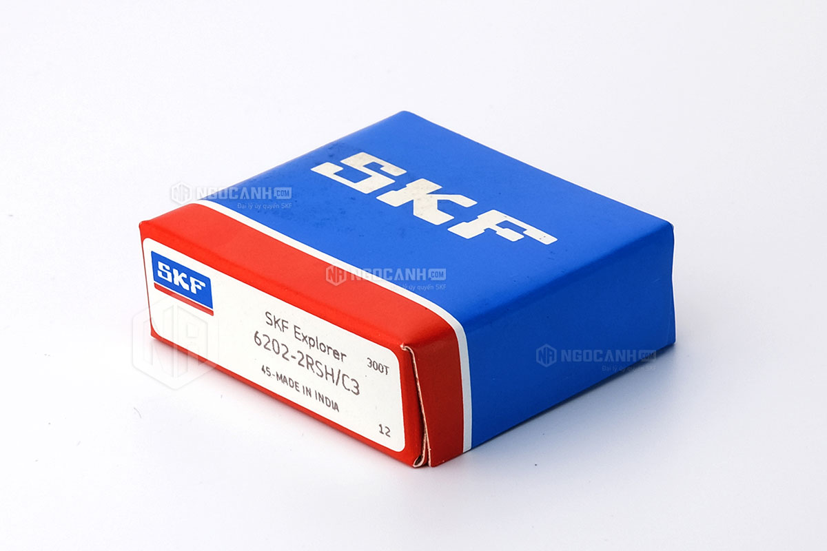 Vòng bi SKF 6202-2RSH/C3 có cấu tạo sử dụng 2 phớt chắn mỡ bằng cao su (Ký hiệu 2RSH) và có khe hở C3