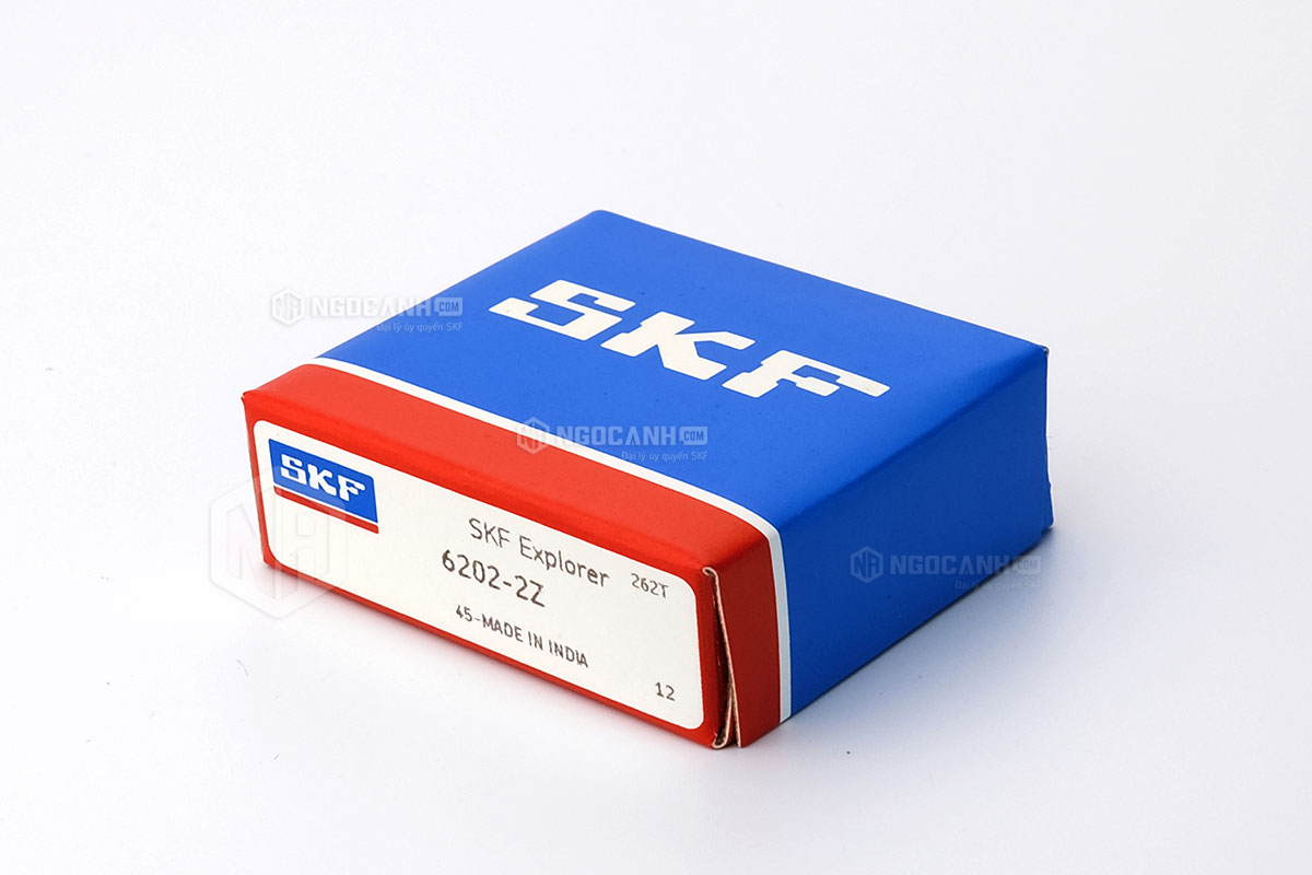 Vòng bi SKF 6202-2Z có cấu tạo sử dụng 2 phớt chắn mỡ bằng thép (Ký hiệu 2Z)