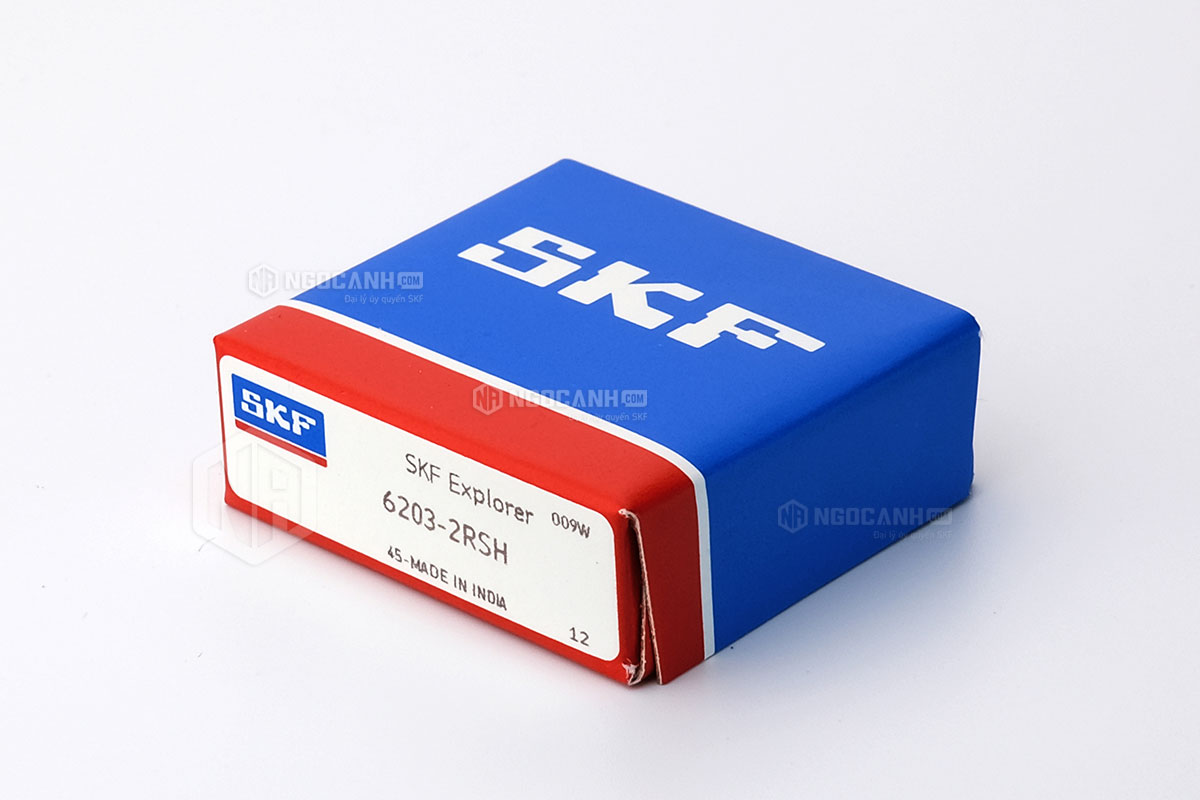Vòng bi SKF 6203-2RSH có cấu tạo sử dụng 2 phớt chắn mỡ bằng cao su (Ký hiệu 2RSH)