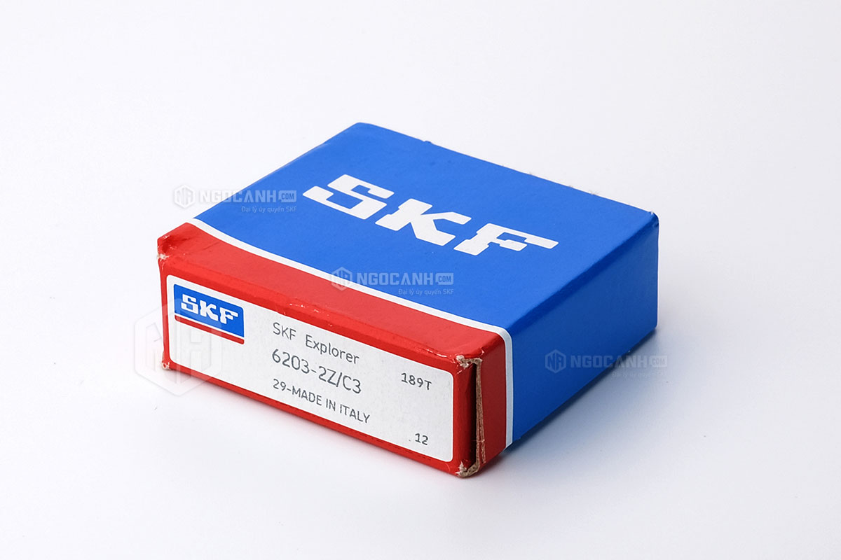Vòng bi SKF 6203-2Z/C3 có cấu tạo sử dụng 2 phớt chắn mỡ bằng thép (Ký hiệu 2Z) và có khe hở C3