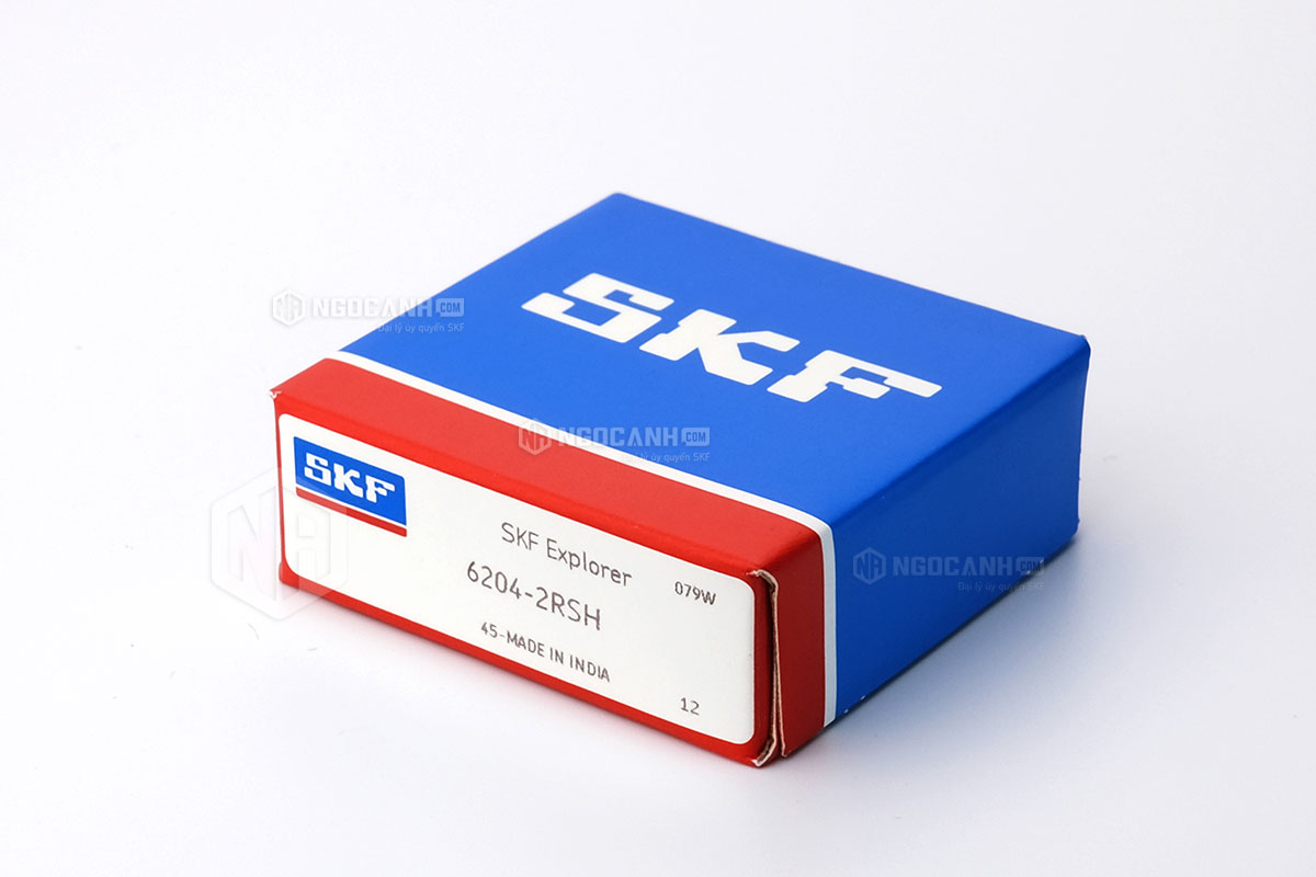 Vòng bi SKF 6204-2RSH có cấu tạo sử dụng 2 phớt chắn mỡ bằng cao su (Ký hiệu 2RSH)