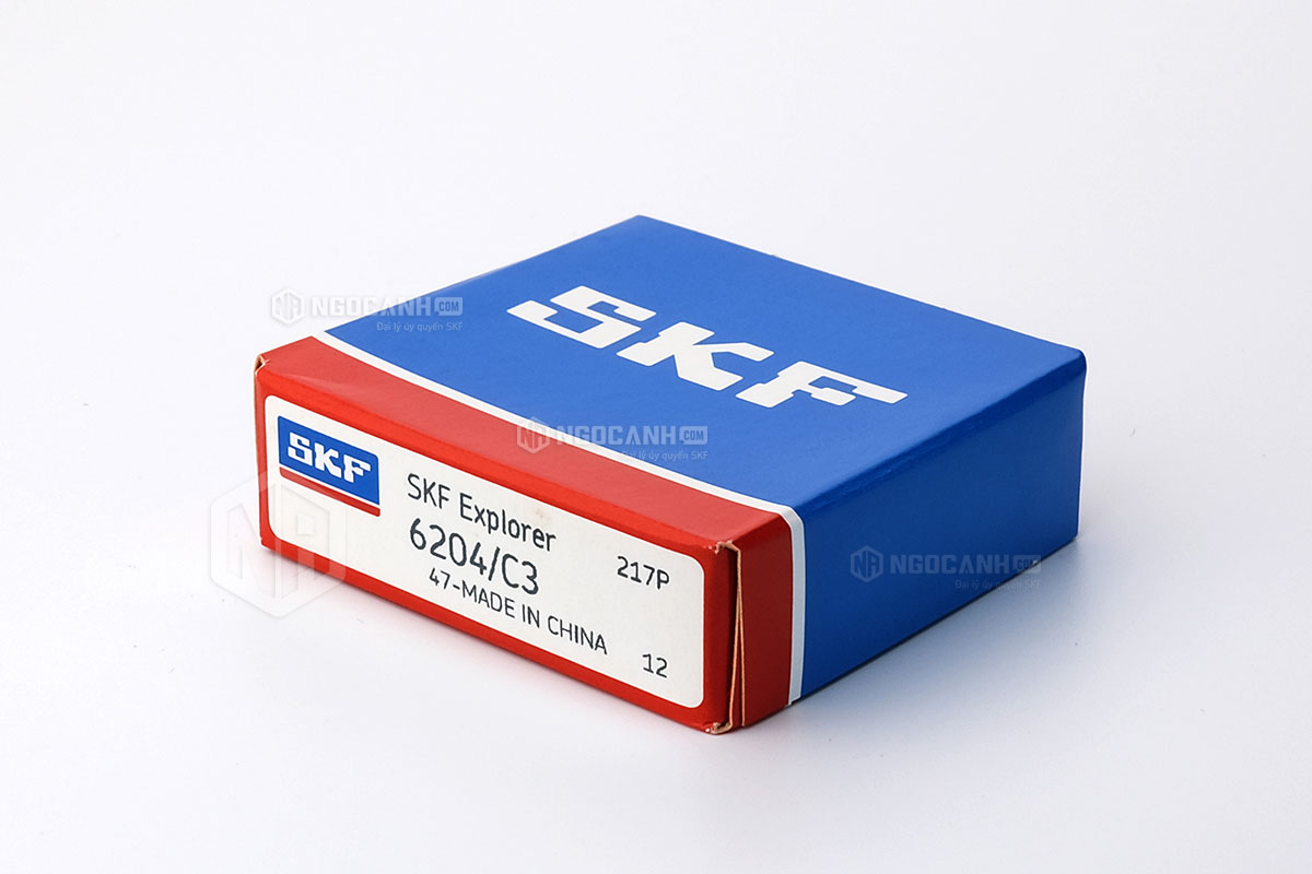 Vòng bi SKF 6204/C3 cấu tạo không sử dụng phớt chắn mỡ và có khe hở C3
