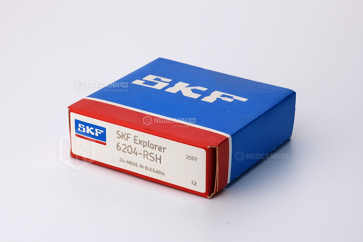 Vòng bi SKF 6204-RSH có cấu tạo sử dụng 1 phớt chắn mỡ bằng cao su (Ký hiệu 1RSH)