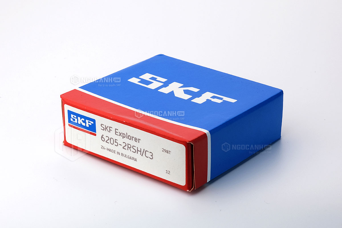 Vòng bi SKF 6205-2RSH/C3 có cấu tạo sử dụng 2 phớt chắn mỡ bằng cao su (Ký hiệu 2RSH) và có khe hở C3