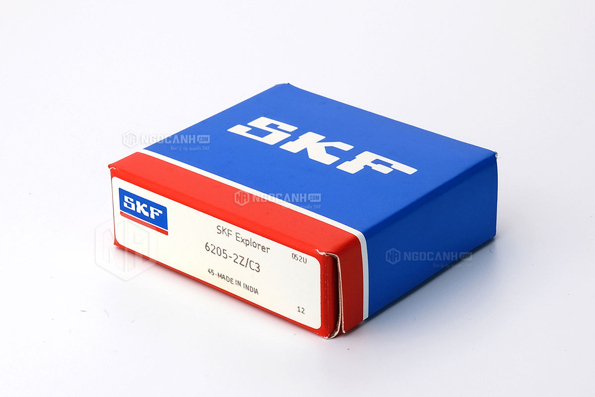 Vòng bi SKF 6205-2Z/C3 có cấu tạo sử dụng 2 phớt chắn mỡ bằng thép (Ký hiệu 2Z) và có khe hở C3