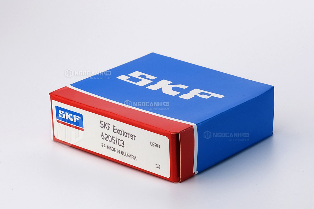 Vòng bi SKF 6205/C3 cấu tạo không sử dụng phớt chắn mỡ và có khe hở C3