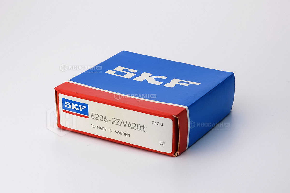 Vòng bi SKF 6206-2Z/VA201 có cấu tạo sử dụng 2 phớt chắn mỡ bằng thép (Ký hiệu 2Z)