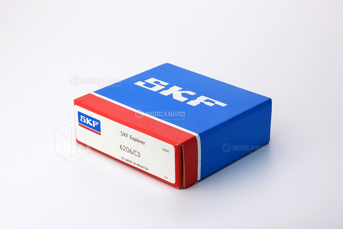 Vòng bi SKF 6206/C3 cấu tạo không sử dụng phớt chắn mỡ và có khe hở C3